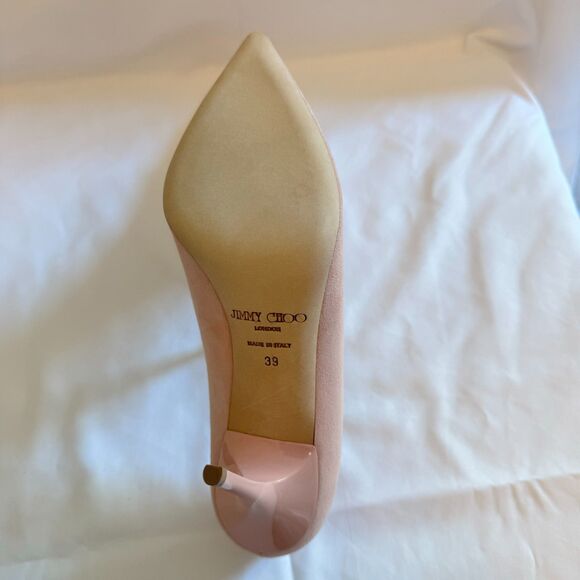 Jimmy Choo Ballet Blush Pink Suede Pointy Toe Pumps Size 8.5 - Picture 8 of 8